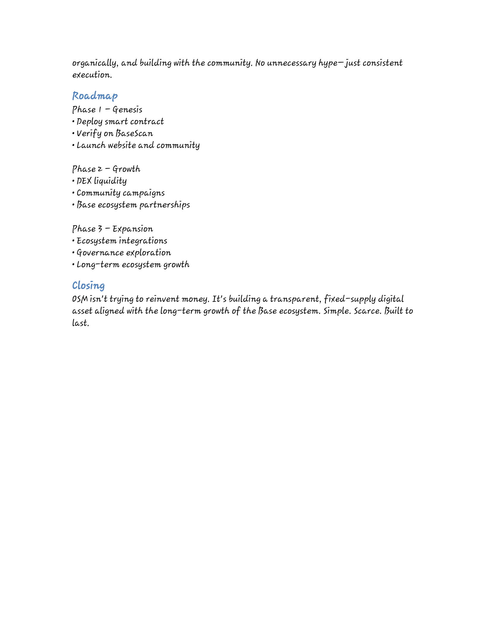 Osmotix whitepaper page 2 — release schedule and contract details